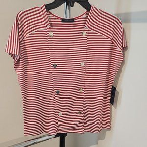Tommy Hilfiger Crew Neck Sailor Buttons Top